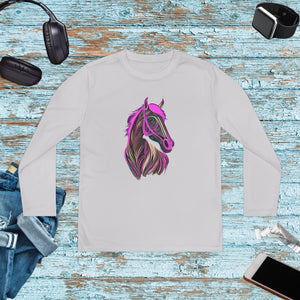 A Pink Horse, Youth Long Sleeve Competitor Tee