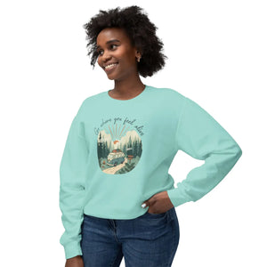 “good things are ahead” scenic cabin sweatshirt - sweatshirts
