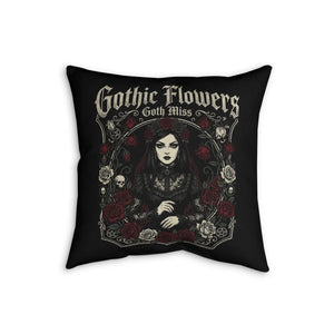DipaliZ gothic flowers pillow in the 18 by 18 inch square size