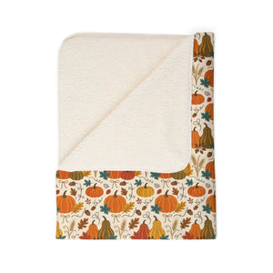 Autumn Pumpkin Patch Sherpa Blanket