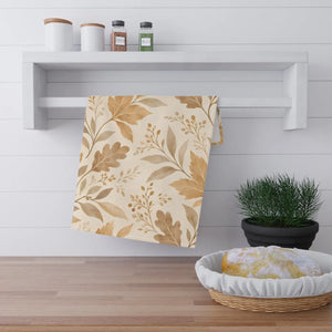 Cotton twill choice for the DipaliZ watercolor leaf kitchen towel
