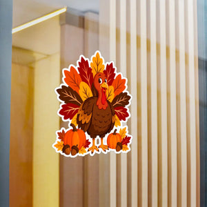 Thanksgiving turkey kiss-cut vinyl decal - home decor decals