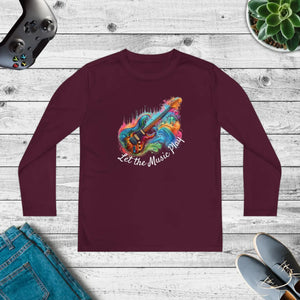Youth Long Sleeve Music Tee - 'Let the Music Play'