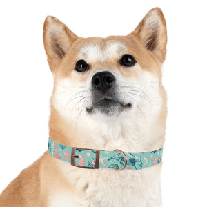 Sea Life Dog Collar — Aqua Fish & Coral Pattern for Pets