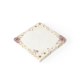 Floral Border Note Pad — Rose & Cream Decorative Post-it® Notes