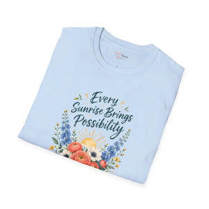 Every Sunrise Brings Possibility Floral T‑Shirt