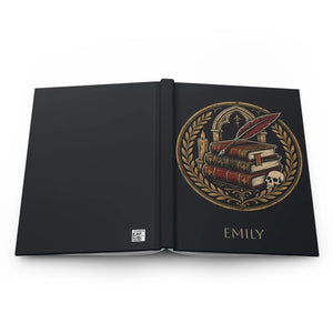 Gothic Booklover Hardcover Journal — Personalized Lined Notebook