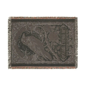Victorian gothic crow and roses design on a DipaliZ throw blanket