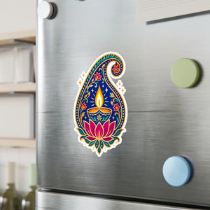 Paisley diya lotus kiss-cut vinyl decal - home decor decals
