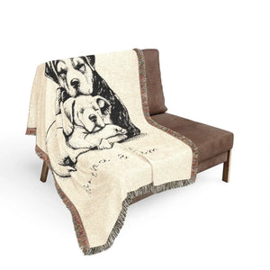 Personalized, Cozy Dog Lovers Woven Blanket - Adorable Puppy Design for Home Decor