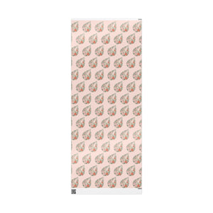 Floral pink wrapping paper roll, romantic rose pattern gift wrap
