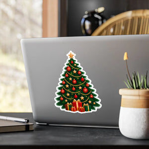 Christmas tree kiss-cut vinyl decal - home decor decals