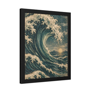 Framed ocean wave poster wall art - posters