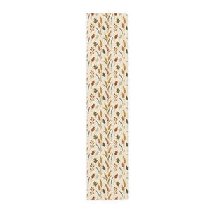 DipaliZ autumn meadow runner in muted greens on a cream ground