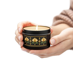 Lotus flower pattern tin candle - candles