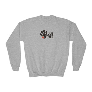 Youth 'Dog Lover' Crewneck Sweatshirt - Paw Print Heart Design