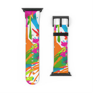 Color splash watch band, vibrant paint-splatter apple strap - bands