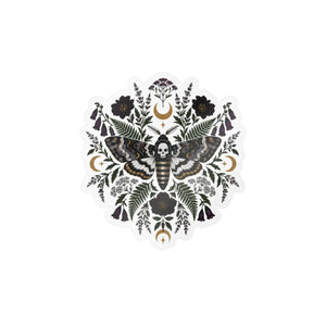 Gothic death’s head moth kiss-cut vinyl decal - home decor decals