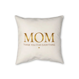 Visible faux linen weave behind the printed gold type on a DipaliZ pillow