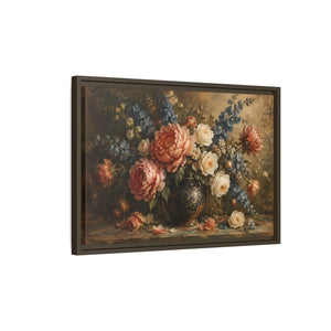 Vintage floral bouquet framed canvas wall art - printable