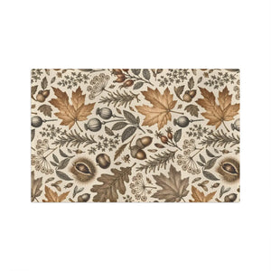 Soft green and dry brown palette of the DipaliZ harvest leaf tea towel