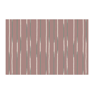 Striped Rose Combed Cotton Fabric by the Yard — Vertical Brushstroke Stripe
