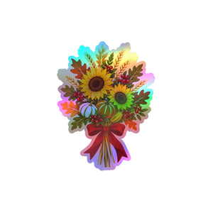 Autumn sunflower bouquet kiss-cut vinyl decal - home decor decals