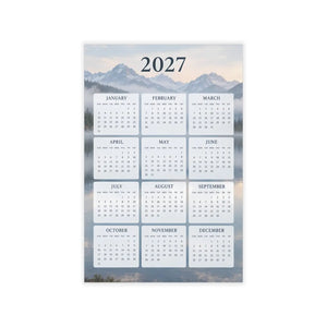 Misty peak detail from the DipaliZ mountain lake 2027 calendar wall decal