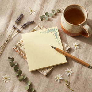 Eucalyptus sprig corner post-it note pads | floral sticky notes - notebooks & notepads