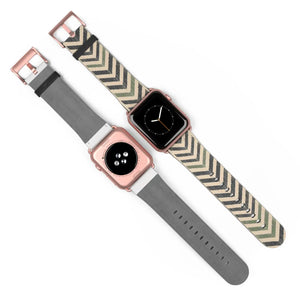 Chevron Pattern Watch Band — Neutral Geometric Apple Watch Strap