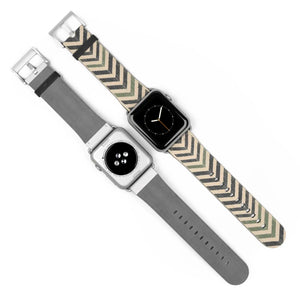 Chevron Pattern Watch Band — Neutral Geometric Apple Watch Strap