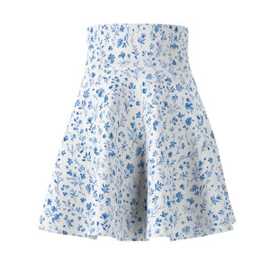 Capri Blue Micro Floral Skater Skirt - Movement Essential - Dipaliz - All Over Prints