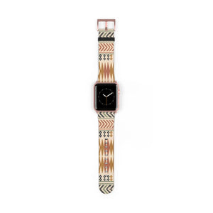 Close view of the earth red arrow repeat on a DipaliZ watch band
