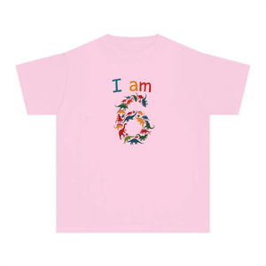 Youth Tee — "I Am" Colorful Dinosaur Graphic Kids Shirt