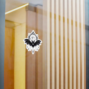 Gothic bat moon kiss-cut vinyl decal - home decor decals