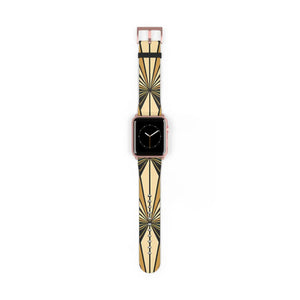 Art deco sunburst watch band, geometric vintage apple strap - bands