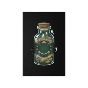Magical bottle wall decal by DipaliZ with botanicals spilling from a jar