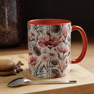 Flowers and birds, Accent Coffee Mug, 11oz