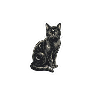 DipaliZ witchy cat decal in the 2 inch planner size on white stock