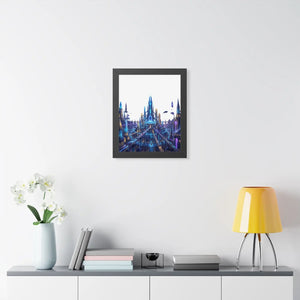 Dipaliz a futuristic city framed vertical poster - posters prints & visual artwork