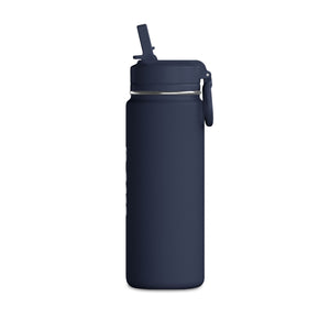 20oz Mini Water Bottle — Sleek White Straw Bottle with custom name and year 'JD 2012' Vertical Text