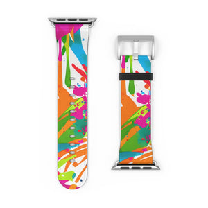 Color splash watch band, vibrant paint-splatter apple strap - bands