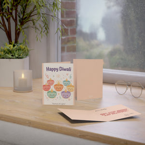 Personalized, Happy Diwali Greeting Cards — Cute Festival of Lights Cards (1/10/30/50 pcs)