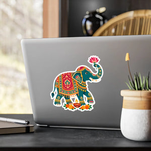 Decorative indian elephant kiss-cut vinyl decal - home decor decals