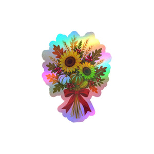 Autumn sunflower bouquet kiss-cut vinyl decal - home decor decals