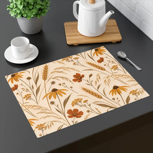 Rustic wildflower wheat placemat - placemats