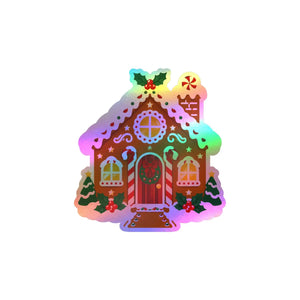 Gingerbread house christmas kiss-cut vinyl decal - home decor decals