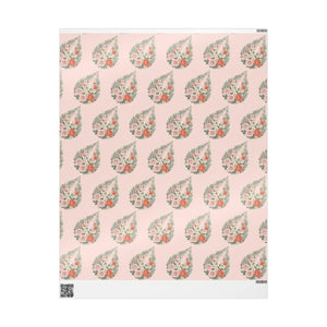 Floral pink wrapping paper roll, romantic rose pattern gift wrap