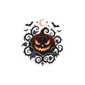 Halloween pumpkin kiss-cut vinyl decal - home decor decals