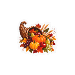 Thanksgiving harvest cornucopia kiss-cut vinyl decal - home decor decals